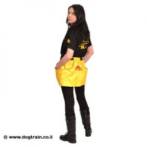 חצאית-פאוץ בצבע צהוב עם כיסים לאילוף כלבים